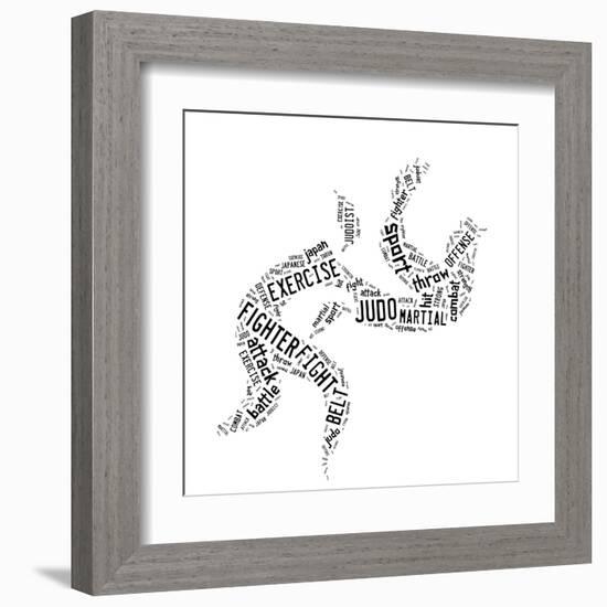 Judo Pictogram On White Background-seiksoon-Framed Art Print