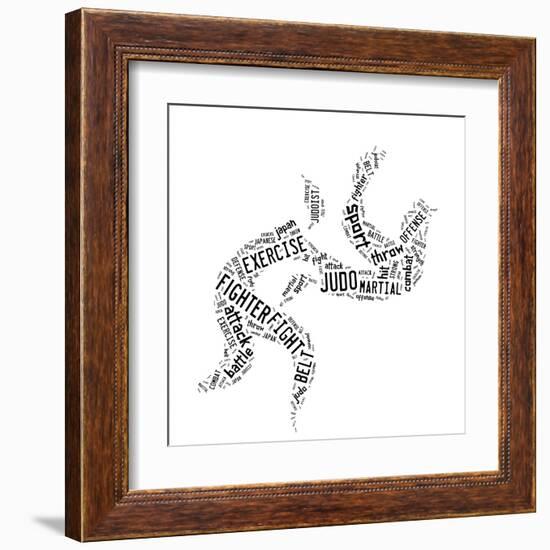 Judo Pictogram On White Background-seiksoon-Framed Art Print