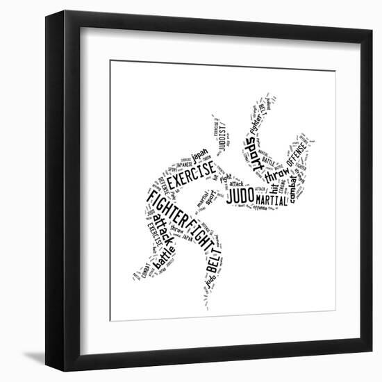 Judo Pictogram On White Background-seiksoon-Framed Art Print