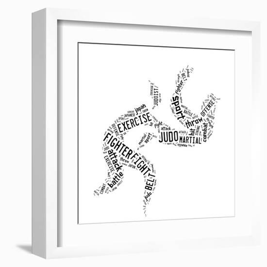 Judo Pictogram On White Background-seiksoon-Framed Art Print