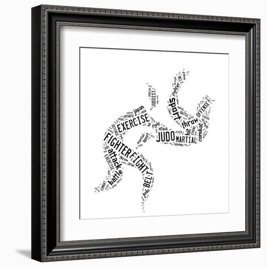 Judo Pictogram On White Background-seiksoon-Framed Art Print