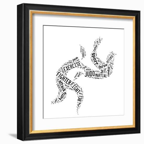 Judo Pictogram On White Background-seiksoon-Framed Art Print