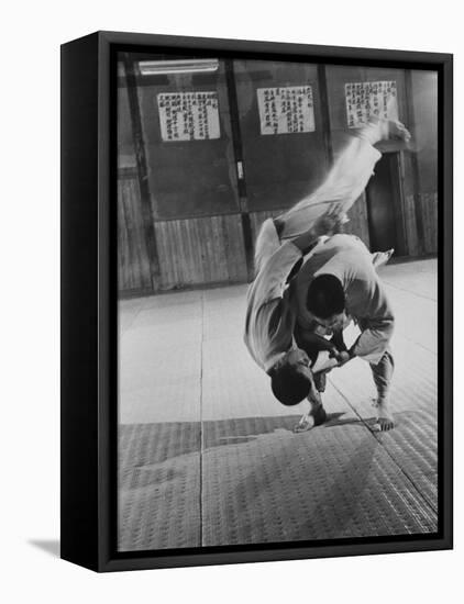 Judo Practice in Japan-Larry Burrows-Framed Premier Image Canvas