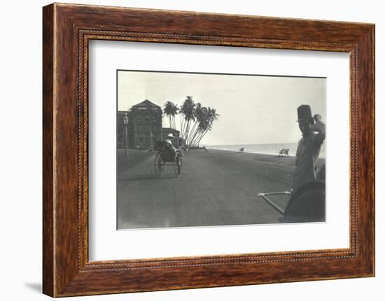 Judy Smith on a Rickshaw Near Galle Face Hotel, Colombo, Ceylon, 1912-English Photographer-Framed Photographic Print