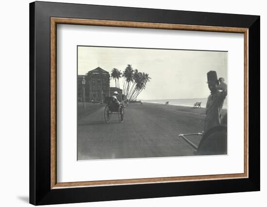 Judy Smith on a Rickshaw Near Galle Face Hotel, Colombo, Ceylon, 1912-English Photographer-Framed Photographic Print