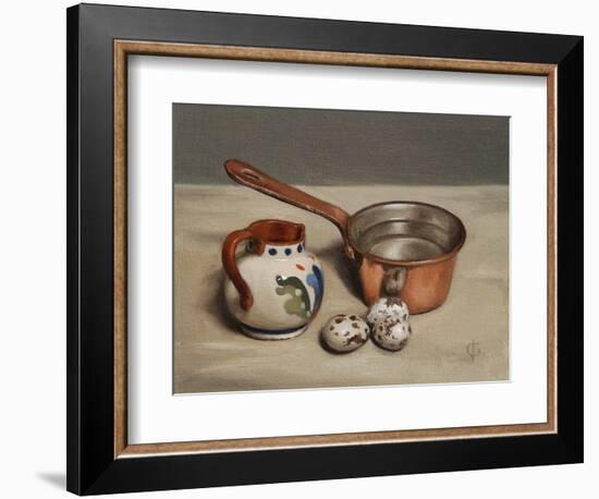 Jug, Copper Pan and Quail Eggs, 2009-James Gillick-Framed Giclee Print