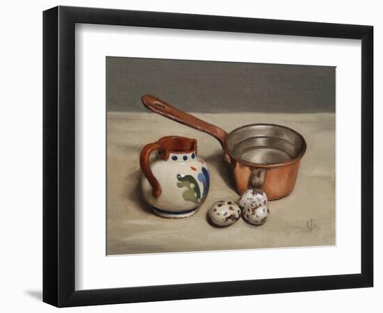 Jug, Copper Pan and Quail Eggs, 2009-James Gillick-Framed Giclee Print