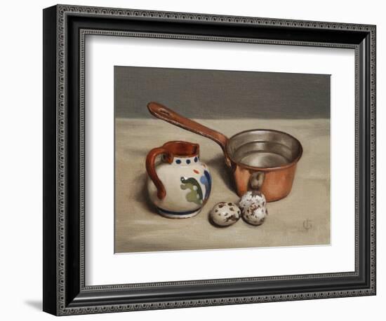 Jug, Copper Pan and Quail Eggs, 2009-James Gillick-Framed Giclee Print