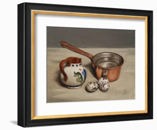 Jug, Copper Pan and Quail Eggs, 2009-James Gillick-Framed Giclee Print