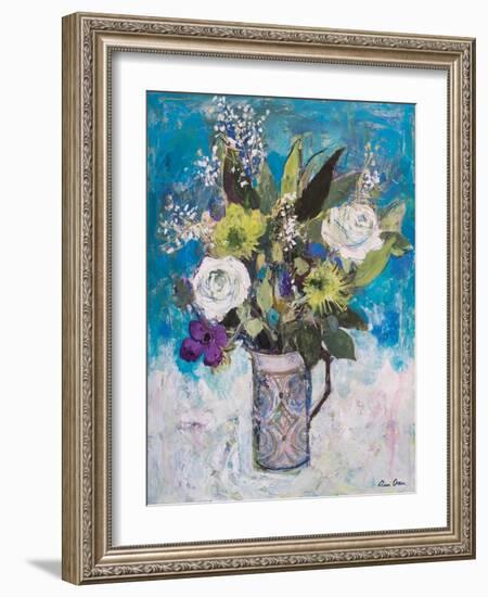 Jug with White Roses and Other Flowers-Ann Oram-Framed Giclee Print