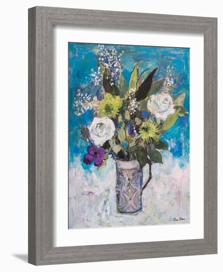 Jug with White Roses and Other Flowers-Ann Oram-Framed Giclee Print