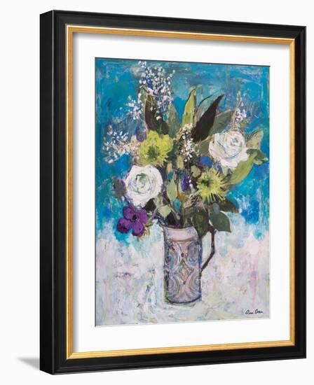 Jug with White Roses and Other Flowers-Ann Oram-Framed Giclee Print