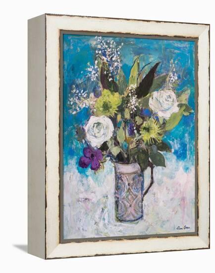 Jug with White Roses and Other Flowers-Ann Oram-Framed Premier Image Canvas