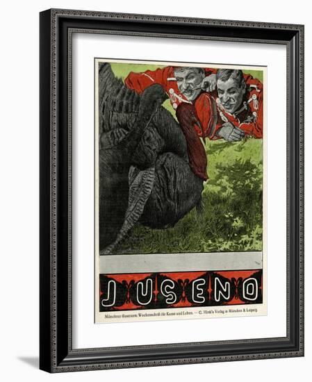 Jugend Front Cover, Two Soldiers with Poultry-null-Framed Art Print