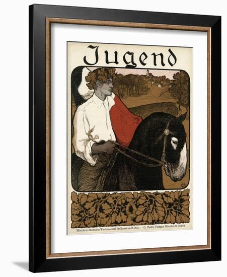 Jugend Front Cover, Young Man on a Donkey-null-Framed Art Print