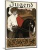 Jugend Front Cover, Young Man on a Donkey-null-Mounted Art Print