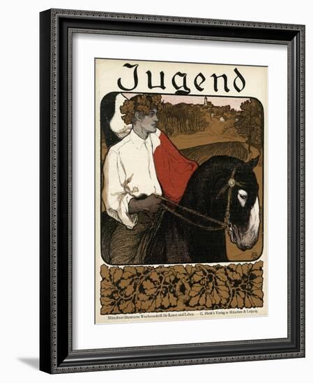 Jugend Front Cover, Young Man on a Donkey-null-Framed Art Print