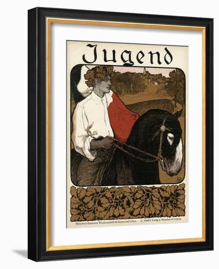 Jugend Front Cover, Young Man on a Donkey-null-Framed Art Print