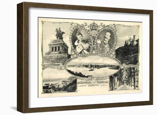 Jugendstil Koblenz, Kaiserpaar, Schloß Stolzenfels-null-Framed Giclee Print