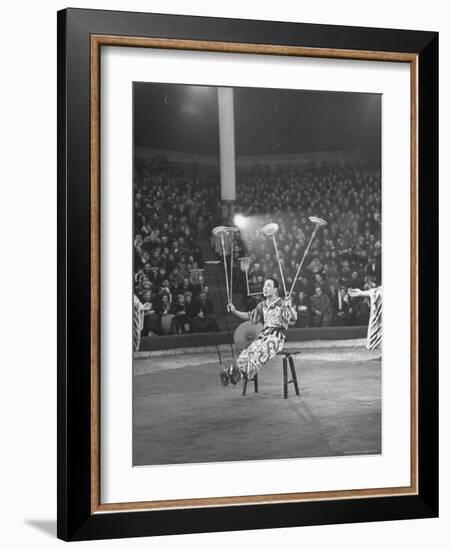 Juggler Spinning Seven Plates at Once-Thomas D^ Mcavoy-Framed Photographic Print