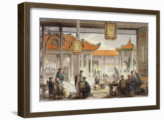 Jugglers Exhibiting in the Court of a Mandarin's Palace, 'China in a Series of Views' G.N. Wright-Thomas Allom-Framed Giclee Print