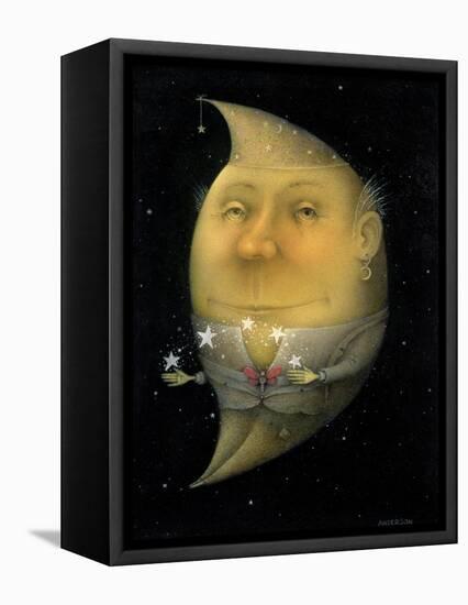 Juggling Crescent Moon-Wayne Anderson-Framed Premier Image Canvas