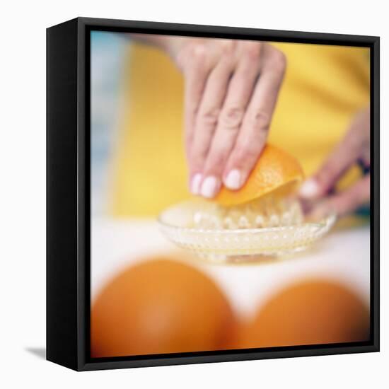 Juicing Oranges-Cristina-Framed Premier Image Canvas