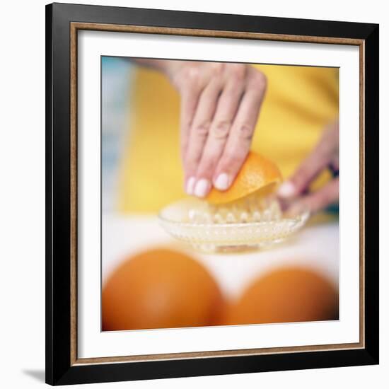Juicing Oranges-Cristina-Framed Premium Photographic Print