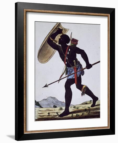 Juida Warrior, Africa, Engraving from Encyclopedia of Voyages, 1795-Jacques Grasset de Saint-Sauveur-Framed Giclee Print