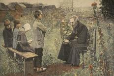 Priest Teaching Children the Catechism, Illustration from 'Le Petit Journal: Supplement…-Jules-Alexis Meunier-Mounted Giclee Print
