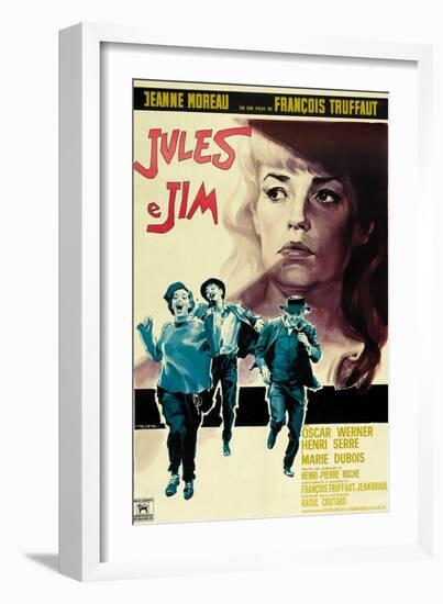 Jules and Jim, Italian Movie Poster, 1961-null-Framed Premium Giclee Print