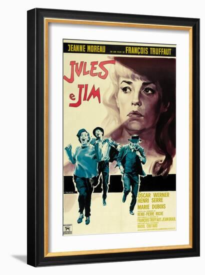 Jules and Jim, Italian Movie Poster, 1961-null-Framed Premium Giclee Print