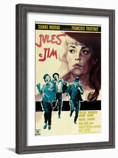 Jules and Jim, Italian Movie Poster, 1961-null-Framed Art Print