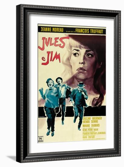 Jules and Jim, Italian Movie Poster, 1961-null-Framed Art Print