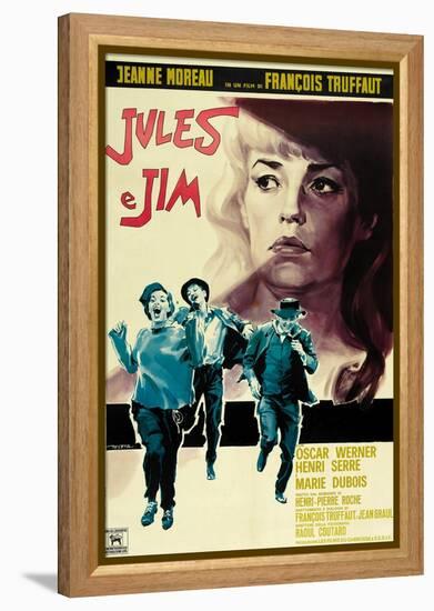 Jules and Jim, Italian Movie Poster, 1961-null-Framed Stretched Canvas