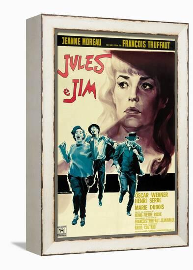 Jules and Jim, Italian Movie Poster, 1961-null-Framed Stretched Canvas