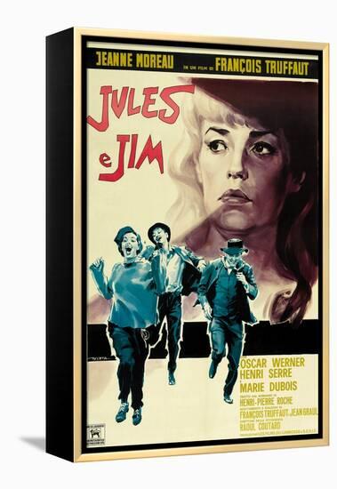 Jules and Jim, Italian Movie Poster, 1961-null-Framed Stretched Canvas