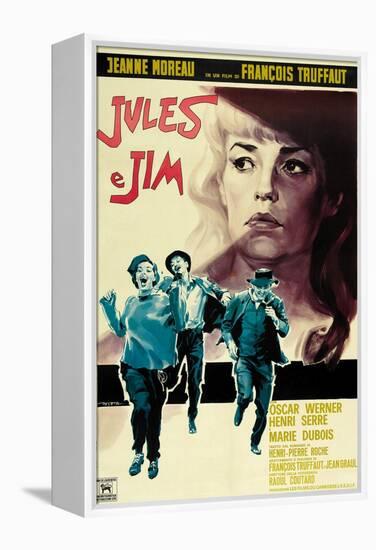 Jules and Jim, Italian Movie Poster, 1961-null-Framed Stretched Canvas