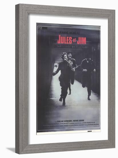 Jules and Jim, Spanish Movie Poster, 1961-null-Framed Premium Giclee Print