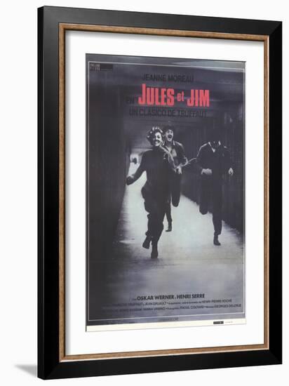 Jules and Jim, Spanish Movie Poster, 1961-null-Framed Art Print