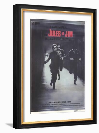 Jules and Jim, Spanish Movie Poster, 1961-null-Framed Art Print