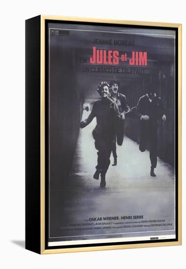 Jules and Jim, Spanish Movie Poster, 1961-null-Framed Stretched Canvas