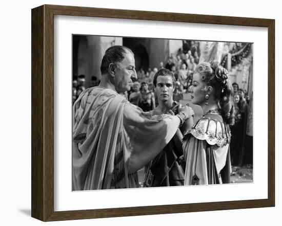 Jules Cesar JULIUS CAESAR by Joseph Mankiewicz with Louis Calhern, Marlon Brando and Greer Garson, -null-Framed Photo