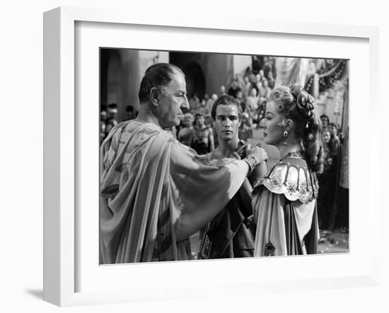 Jules Cesar JULIUS CAESAR by Joseph Mankiewicz with Louis Calhern, Marlon Brando and Greer Garson, -null-Framed Photo