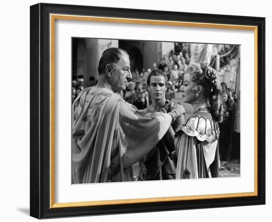 Jules Cesar JULIUS CAESAR by Joseph Mankiewicz with Louis Calhern, Marlon Brando and Greer Garson, -null-Framed Photo