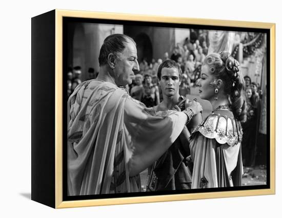 Jules Cesar JULIUS CAESAR by Joseph Mankiewicz with Louis Calhern, Marlon Brando and Greer Garson, -null-Framed Stretched Canvas