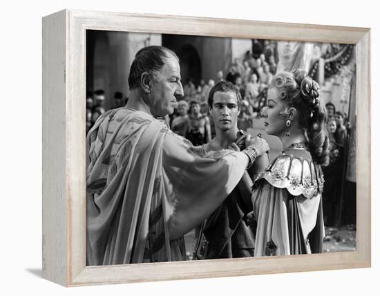 Jules Cesar JULIUS CAESAR by Joseph Mankiewicz with Louis Calhern, Marlon Brando and Greer Garson, -null-Framed Stretched Canvas