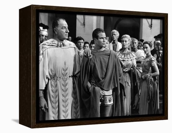 Jules Cesar JULIUS CAESAR by Joseph Mankiewicz with Louis Calhern, Marlon Brando, Greer Garson and -null-Framed Stretched Canvas