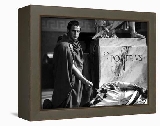 Jules Cesar JULIUS CAESAR by Joseph Mankiewicz with Marlon Brando, 1953 (b/w photo)-null-Framed Stretched Canvas