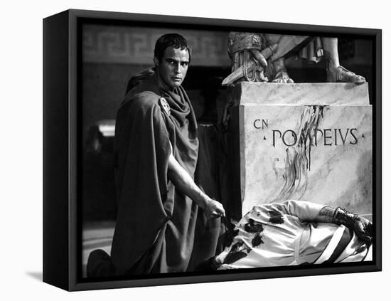 Jules Cesar JULIUS CAESAR by Joseph Mankiewicz with Marlon Brando, 1953 (b/w photo)-null-Framed Stretched Canvas